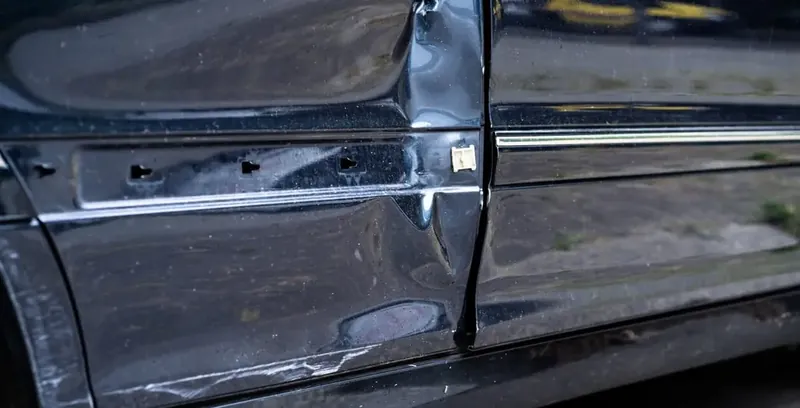 Damaged Vehicle Panel Before Panel Beating